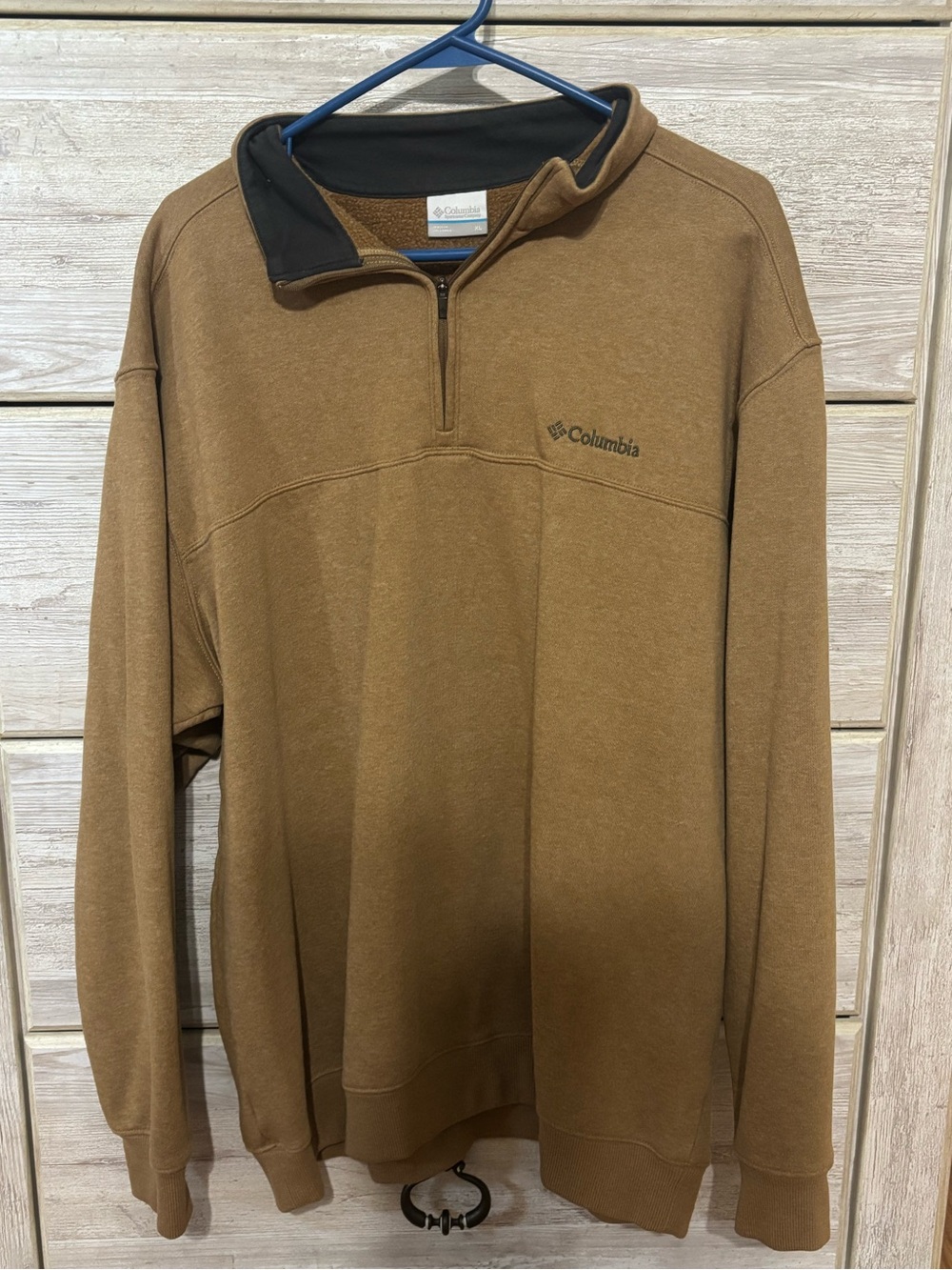 Columbia Brown Fleece-Lined Quarter-Zip Jacket